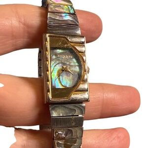 Express LA Vintage Abalone Shell Watch Two Tone Expansion Band LAX 156 2035